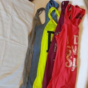 Lot of 5 inspirational workout tanktops.